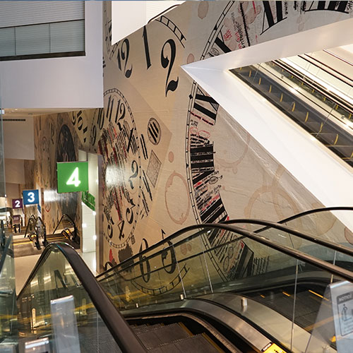 Five Level Graphic Installation at The Beverly Center, Los Angeles